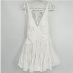 Zimmermann  Womens Beachy Postcard V Neck Mini Dress Ivory Linen Blend Size 10 Photo 2