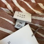 A New Day  Women's Brown Zebra Print Satin Button Down Shirt - Size Small - NWT Photo 1