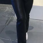 flare leg genuine leather pants (petite) Black Size 29 Photo 0