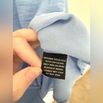 Investments Light Blue V-Neck Blouse Top Bow Tie Sleeve Size Large Photo 4