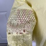 Anthropologie  Fig + Flower butter yellow lace sleeve blouse  Photo 3