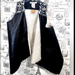 Flying Tomato  Black and White Faux Leather Vest with Sherpa Lining Photo 7