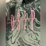 Brooklyn Cloth  Teal Swirl Embroidered Drip Hoodie. Kangaroo Pocket. Sz: S. Photo 5