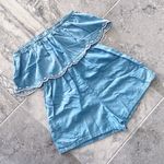 Japna  Strapless Romper Blue with White Embroidery Size S NEW Photo 2