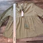 Newbury Kustom  SHIRT BELL SLEEVE BLOUSE XL SAGE GREEN FALL RELAXED FIT  NWT #154 Photo 6