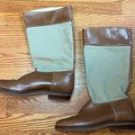 L.L.Bean Vintage Tan Canvas Leather Riding Equestrian boots size 8.5 Photo 0