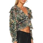 Free People Rudi Ruffle In Night Garden Floral Long Sleeve Top Size Small Photo 0