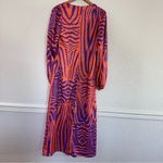 AFRM Portia Orange Zebra Long Sleeve Midi Dress Size Medium Purple Photo 3