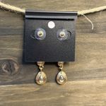 Saks 5th Avenue Saks Fifth Avenue Golden TearDrop Rhinestone/red Pierced Dangling Earrings NWT Photo 1