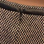 Talbots  Checkered silk wool blend leather trim Skirt black‎ white 10 Photo 2