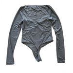 SKIMS  Glissenette Long Sleeve Bodysuit Underwire Bustier Thunder Women's Small Photo 3