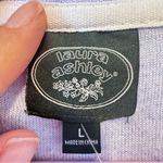 Laura Ashley  Lavender Night Sleep Shirt Womens L Day Dream Embroidered Warm Photo 2