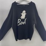 State of Mine  XXL Sweater Ghost Boo Black Halloween Theme Long Sleeve Crewneck Photo 2