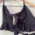 Ralph Lauren Vintage  Bikini Swim Top Ruffle Halter Logo Back Gold Beach Pool EUC Photo 2