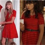 Bordeaux  Striped Red and White Mini Dress Photo 1