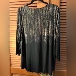 JM Collection  beautiful black knit 3/4 sleeve blouse with gold print size 2x Photo 5