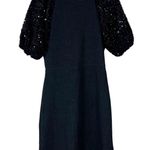 THML NWT  Little Black Dress Womens S Mini Knit Sequin Sleeve Party Cocktail Photo 1