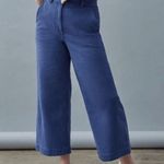 Everlane Cropped Straight Wide Leg Blue Pants Slant Pockets 00 Photo 0