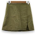 Urban Outfitters UO Darren Notched Pelmet Yellow Houndstooth Mini Skirt Sz S Photo 1
