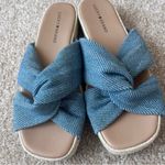 Lucky Brand  Denim Blue Twist Slide Espadrille Sandals Women's Size 9 Photo 5