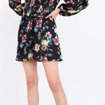 ZARA  Multicolor Floral Romper Long Sleeve Chiffon Black Small Photo 0