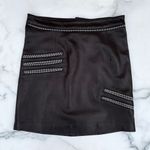 Nour Hammour black Lambskin leather zip detail mini skirt size FR 36 S small NEW Photo 0