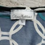 Olivia Matthews Womens Blue Geometric Sleeveless V-Neck Tie Dress Size Small Photo 7