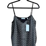 Equipment Layla Black and Gold Silk and Metallic Flocked Cami Tank Top Small NWT Photo 0