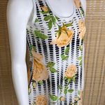 LuLaRoe Tank Top Black & White With Yellow Roses Photo 2