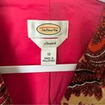 Talbots  Stretch Size 12 Velvet Paisley Print Blazer Jacket Boho Fall Photo 4