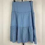 Privacy Please Revolve Periwinkle Blue Ventura Checked Tiered Midi Skirt Photo 1