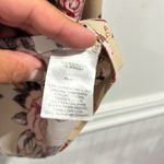 Ophelia Roe  blouse Beige Floral shirt Pink Red Accents cinched puff sleeve xl Photo 4