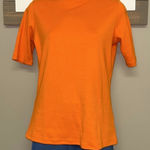 Pumpkin Orange Mock Neck Short Sleeve Shirt Photo 0