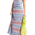 CAbi In the Sun Aztec Slit Multi Color Maxi Dress XS Photo 0