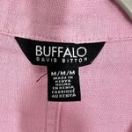 Buffalo David Bitton Pink Linen Blend Short Sleeve Button Up Shirt Boxy Relaxed Photo 3