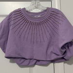 Queen of Sparkles Pearl Beaded Crop Sweatshirt Purple Size M Photo 0