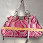 Guess Vtg Y2K  Pink Metallic Groovy G Logo Shoulder Satchel Purse Bag Charm Photo 6