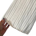 ZARA  White Striped V-Neck Kimono Sleeve Accordion Trim Cropped Top Women Sz S Photo 2