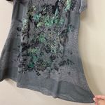 Miss Me Floral Studded Gray Cold Shoulder Top Sz M Photo 2