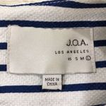 J.O.A. white blue striped croptop cold shoulder Large Photo 5