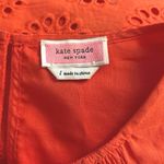 Kate Spade Size L Orange Eyelet Ruffle Top Blouse Photo 4