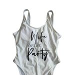 None WIFE OF THE PARTY Bride White Bachelorette Party Bathing Suit Swimsuit Size M Photo 3