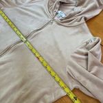 Magaschoni XL Hoodie Velvet Velour Teddy Zip Terry Jacket Taupe Beige Sweater Photo 9