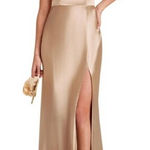 Birdy Grey  Kensie Dress Shiny Satin Neutral Champagne Size Large Photo 0