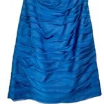 Bill Levkoff Ruched Pleated Strapless Cocktail Dress Ruffle Blue 10 Prom Hoco Photo 2