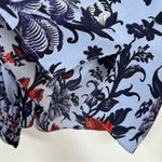 Kobi Halperin Blue Red Floral Print Blouse Womens S Boho Flowy Shirt Sheer Photo 6