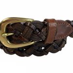 Dark Brown Braided Leather Belt Photo 0