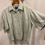 Cute Vintage 80’s soft green pink plaid normcore button front short sleeve shirt Size 1X Photo 5