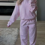 SKIMS  Cotton Fleece Blend Classic Joggers in Barely Pink Size Large Photo 0