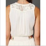 Free People  Embroidered Waist Mini Dress size M Ivory Crochet Lace Photo 2